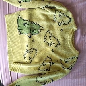 Cartoon pattern drop shoulder sweater